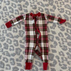 Hanna Andersson Red and Green Plaid Kids Footie